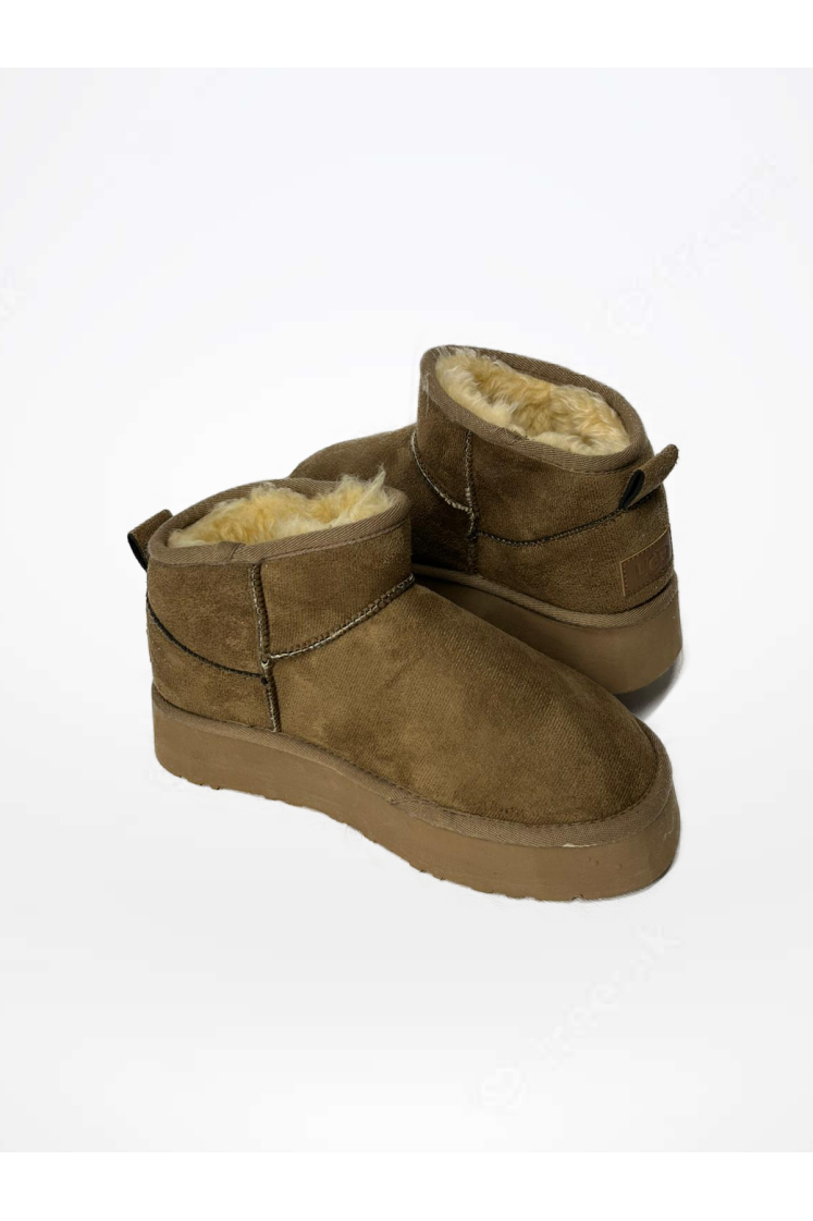 Klasik Kahverengi Kısa UGG Bot – İçi Kürklü, Günlük & Kışlık Rahat Bot